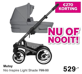 Promotions Mutsy nio inspire light shade - Mutsy - Valide de 05/04/2020 à 11/04/2020 chez Baby & Tiener Megastore
