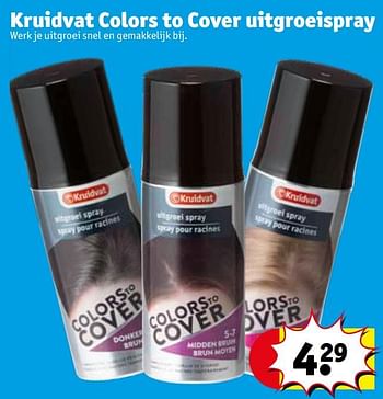Promoties Kruidvat colors to cover uitgroeispray - Huismerk - Kruidvat - Geldig van 07/04/2020 tot 19/04/2020 bij Kruidvat