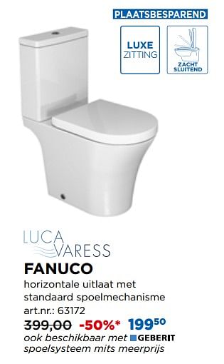 Promoties Smartflush staande toiletten fanuco - Luca varess - Geldig van 01/04/2020 tot 30/04/2020 bij X2O