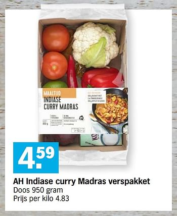 Promoties Ah indiase curry madras verspakket - Huismerk - Albert Heijn - Geldig van 06/04/2020 tot 13/04/2020 bij Albert Heijn