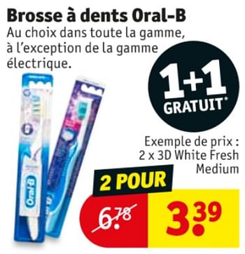 Promotions 3d white fresh medium - Oral-B - Valide de 07/04/2020 à 19/04/2020 chez Kruidvat