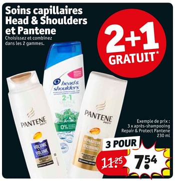 Promoties Après-shampooing repair + protect pantene - Head & Shoulders - Geldig van 07/04/2020 tot 19/04/2020 bij Kruidvat