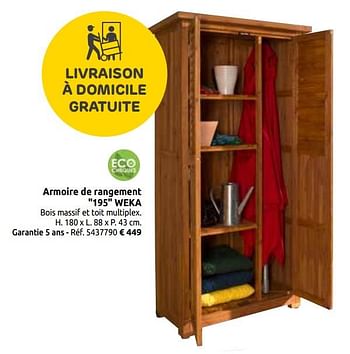 Promotion Bricoplanit Armoire De Rangement 195 Weka Weka Jardin Et Fleurs Valide Jusqua 4 Promobutler