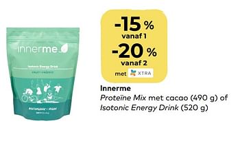 Promoties Innerme proteïne mix met cacao of isotonic energy drink - Innerme - Geldig van 01/04/2020 tot 05/05/2020 bij Bioplanet