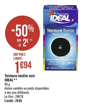 Ideal Teinture textile noir ideal - En promotion chez Géant Casino