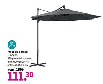 Promoties Freepole parasol limoges - Le Sud - Geldig van 06/04/2020 tot 26/04/2020 bij Leen Bakker