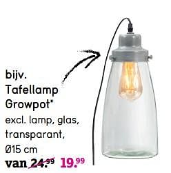 Promoties Tafellamp growpot - Huismerk - Leen Bakker - Geldig van 06/04/2020 tot 26/04/2020 bij Leen Bakker