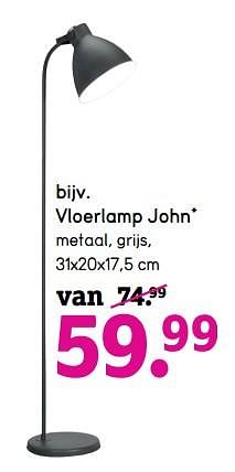 Promoties Vloerlamp john - Huismerk - Leen Bakker - Geldig van 06/04/2020 tot 26/04/2020 bij Leen Bakker