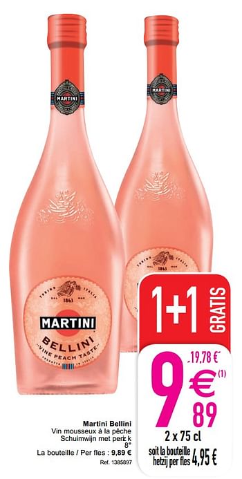 Promoties Martini bellini - Martini - Geldig van 07/04/2020 tot 11/04/2020 bij Cora