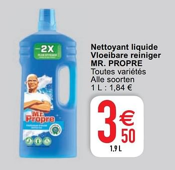 Promoties Nettoyant liquide vloeibare reiniger mr. propre - Mr. Propre - Geldig van 07/04/2020 tot 11/04/2020 bij Cora