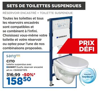 Promoties Sets de toilettes suspendues cito - Sany one - Geldig van 01/04/2020 tot 30/04/2020 bij X2O