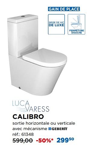 Pack wc suspendu promo Luca Varess Calibro blanc 