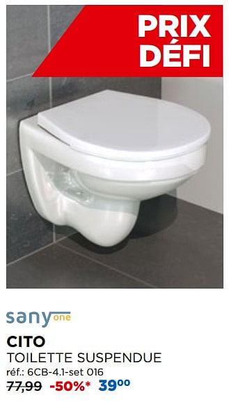 Promoties Smartflush toilettes suspendues cito - Sany one - Geldig van 01/04/2020 tot 30/04/2020 bij X2O