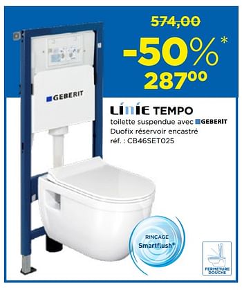 Promoties Tempo sets de toilettes suspendues - Linie - Geldig van 01/04/2020 tot 30/04/2020 bij X2O