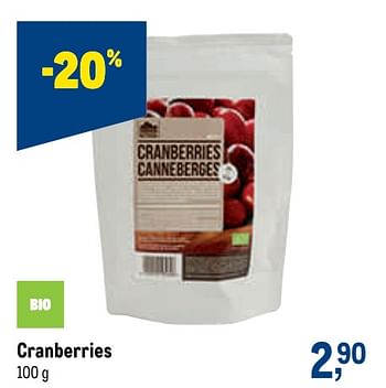 Promoties Cranberries - Huismerk - Makro - Geldig van 25/03/2020 tot 11/04/2020 bij Makro