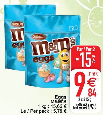 Promotions Eggs m+m` s - M&M 's - Valide de 07/04/2020 à 11/04/2020 chez Cora