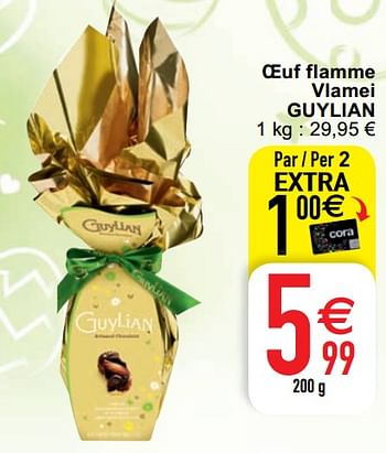Promotions Oeuf flamme vlamei guylian - Guylian - Valide de 07/04/2020 à 11/04/2020 chez Cora