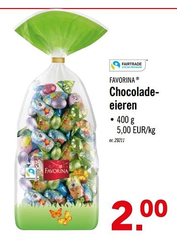 Promoties Chocoladeeieren - Favorina - Geldig van 06/04/2020 tot 11/04/2020 bij Lidl