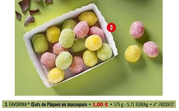 Promoties Oeufs de pâques en massepain - Favorina - Geldig van 06/04/2020 tot 11/04/2020 bij Lidl