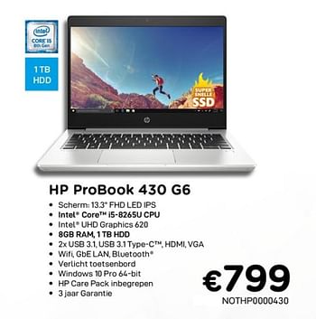 Promoties Hp probook 430 g6 - HP - Geldig van 04/04/2020 tot 30/04/2020 bij Compudeals