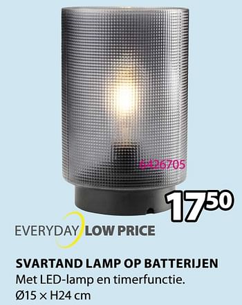Promoties Svartand lamp op batterijen - Huismerk - Jysk - Geldig van 06/04/2020 tot 19/04/2020 bij Jysk