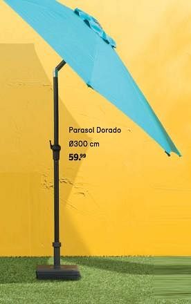 Promotions Parasol dorado - Produit maison - Leen Bakker - Valide de 04/04/2020 à 31/12/2020 chez Leen Bakker