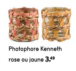 Promotions Photophore kenneth rose ou jaune - Produit maison - Leen Bakker - Valide de 04/04/2020 à 31/12/2020 chez Leen Bakker