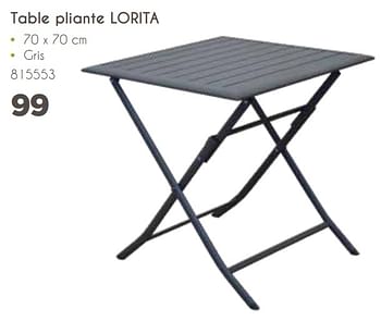 Promotions Table pliante lorita - Produit maison - Mr. Bricolage - Valide de 05/04/2020 à 30/09/2020 chez Mr. Bricolage