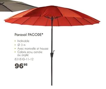 Promotions Parasol pagode - Produit maison - Mr. Bricolage - Valide de 05/04/2020 à 30/09/2020 chez Mr. Bricolage