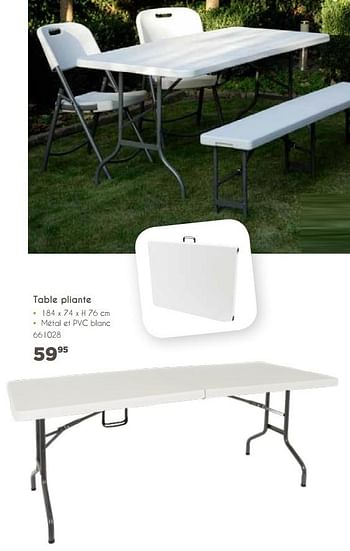 Promoties Table pliante - Huismerk - Mr. Bricolage - Geldig van 05/04/2020 tot 30/09/2020 bij Mr. Bricolage