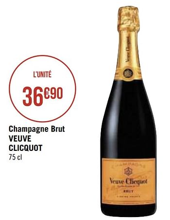 Promotions Champagne brut veuve clicquot - Mousseux - Valide de 05/04/2020 à 19/04/2020 chez Super Casino