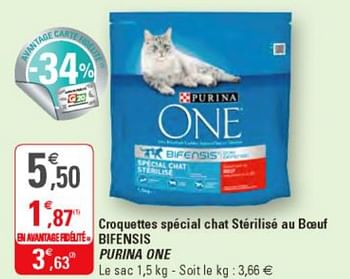 Promo Purina one croquettes spécial chat stérilisé chez Colruyt