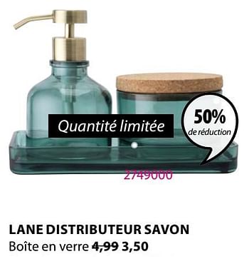 Promoties Lane distributeur savon boîte en verre - Huismerk - Jysk - Geldig van 06/04/2020 tot 19/04/2020 bij Jysk