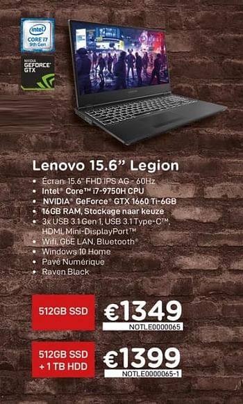 Promotions Lenovo 15.6`` legion - Lenovo - Valide de 04/04/2020 à 30/04/2020 chez Compudeals