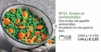 Promotions Erwten en wortelschijfjes - Produit maison - Bofrost - Valide de 30/03/2020 à 27/09/2020 chez Bofrost