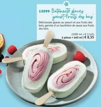 Promotions Batonnets glacés yaourt-fruits des bois - Produit maison - Bofrost - Valide de 30/03/2020 à 27/09/2020 chez Bofrost