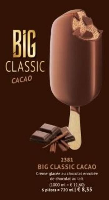 Promotions Big classic cacao - Produit maison - Bofrost - Valide de 30/03/2020 à 27/09/2020 chez Bofrost