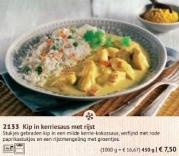 Promoties Kip in kerriesaus met rijst - Huismerk - Bofrost - Geldig van 30/03/2020 tot 27/09/2020 bij Bofrost