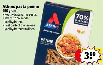 Promoties Atkins pasta penne - Atkins - Geldig van 13/04/2020 tot 25/10/2020 bij Kruidvat