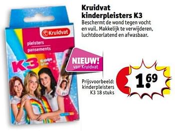 Promoties Kinderpleisters k3 - Huismerk - Kruidvat - Geldig van 13/04/2020 tot 25/10/2020 bij Kruidvat
