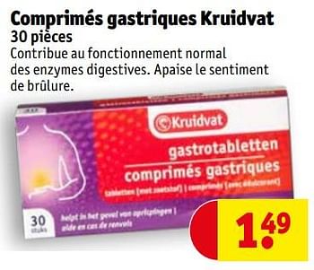 Promotions Comprimés gastriques kruidvat - Produit maison - Kruidvat - Valide de 13/04/2020 à 25/10/2020 chez Kruidvat