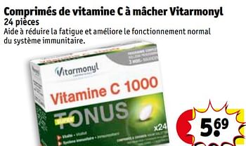 Promotions Comprimés de vitamine c à mâcher vitarmonyl - Vitarmonyl - Valide de 13/04/2020 à 25/10/2020 chez Kruidvat