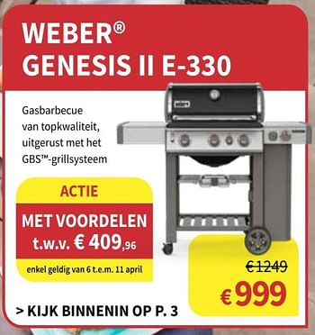 Promoties Weber genesis il e-330 - Weber - Geldig van 08/04/2020 tot 30/06/2020 bij Horta
