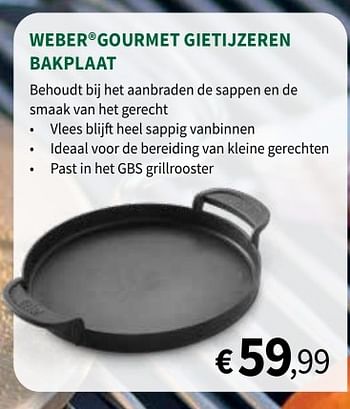 Promoties Weber gourmet gietijzeren bakplaat - Weber - Geldig van 08/04/2020 tot 30/06/2020 bij Horta
