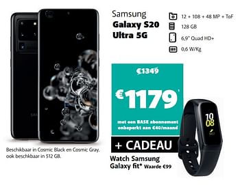 Promoties Samsung galaxy s20 ultra 5g - Samsung - Geldig van 20/04/2020 tot 09/05/2020 bij Base