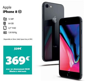 Promotions Apple iphone 8 - Apple - Valide de 20/04/2020 à 09/05/2020 chez Base