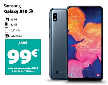 Promotions Samsung galaxy a10 - Samsung - Valide de 20/04/2020 à 09/05/2020 chez Base