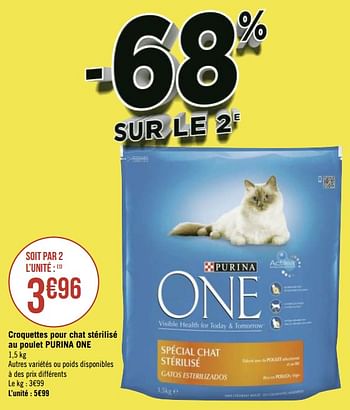 Promotion Geant Casino Croquettes Pour Chat Sterilise Au Poulet Purina One Purina Animaux Accessoires Valide Jusqua 4 Promobutler