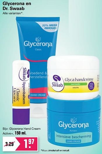 Bestuiver voordeel vrijheid Glycerona Glycerona hand cream active+ - Promotie bij De Online Drogist