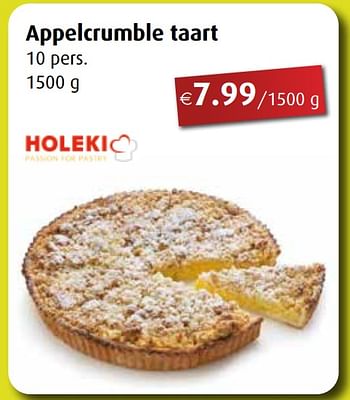 Promoties Appelcrumble taart - Holeki - Geldig van 27/04/2020 tot 30/05/2020 bij Aronde